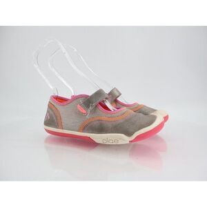 Plae Emme Mary Jane Shoes Girls Size 3 Pink Gray Comfy Adjustable Strap